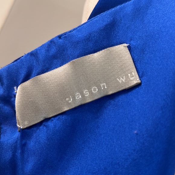 Jason Wu Royal Blue 100% silk dress with decorative embroidery around bottom - Picture 8 of 11